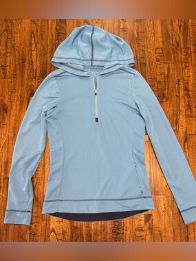 Vintage alo Light Blue Hooded Quarter-Zip Size Small